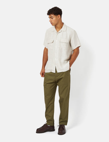 Beams Plus Open Collar Short Sleeve Shirt (Linen) - Natural I Article.