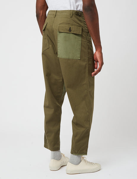 Engineered Garments Green Fatigue Trousers - Olive camo