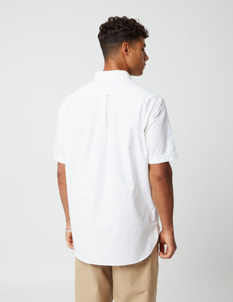 Beams Plus B.D Short Sleeve Pullover Oxford Shirt - White I Article.