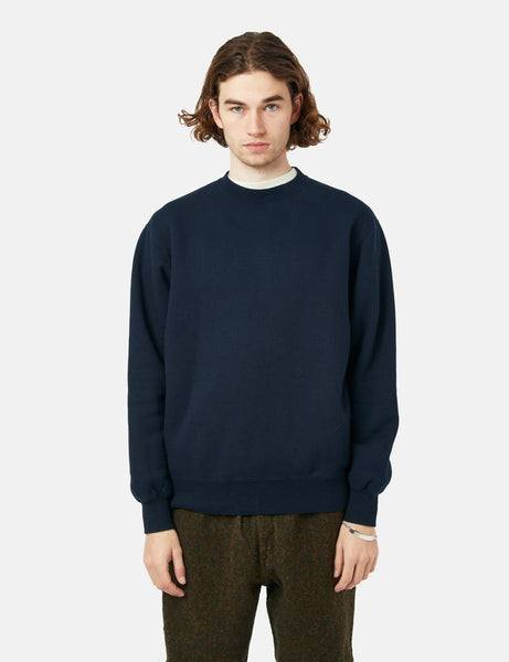 Beams Plus Crew Sweatshirt - Navy Blue I Article.