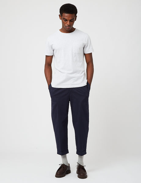 Beams Plus 2 Pleat Twill Pants - Dark Navy Blue | Article.