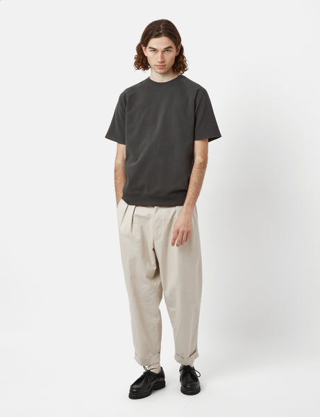 Beams Plus 2 Pleat Twill Trousers - Cement Grey I Article.