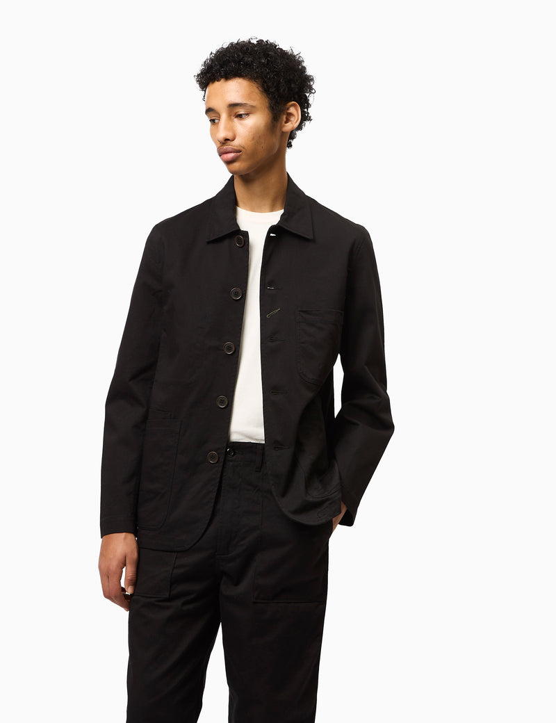 Universal Works Bakers Jacket (Twill) - Black