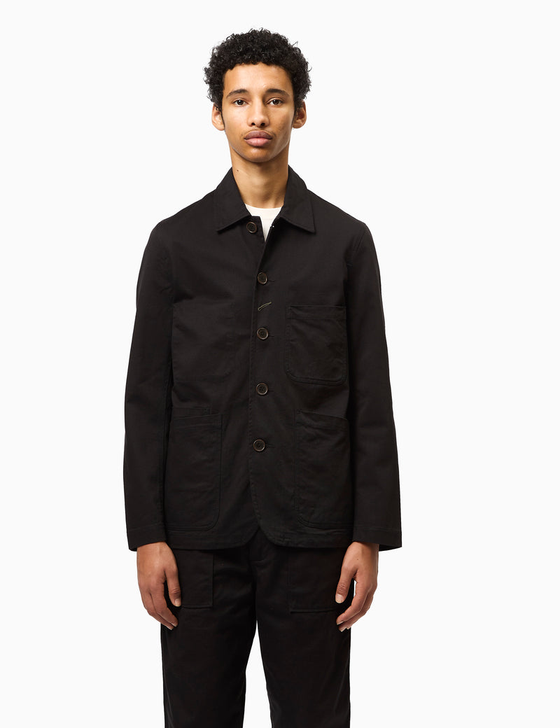 Universal Works Bakers Jacket (Twill) - Black