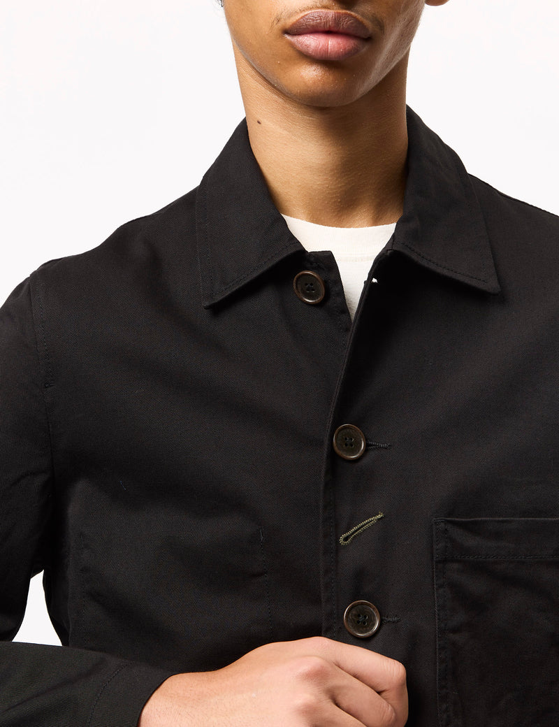 Universal Works Bakers Jacket (Twill) - Black