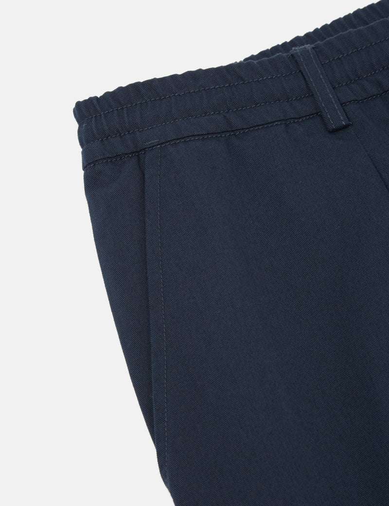 Universal Works Pleated Track Pant (Twill) - Navy Blue