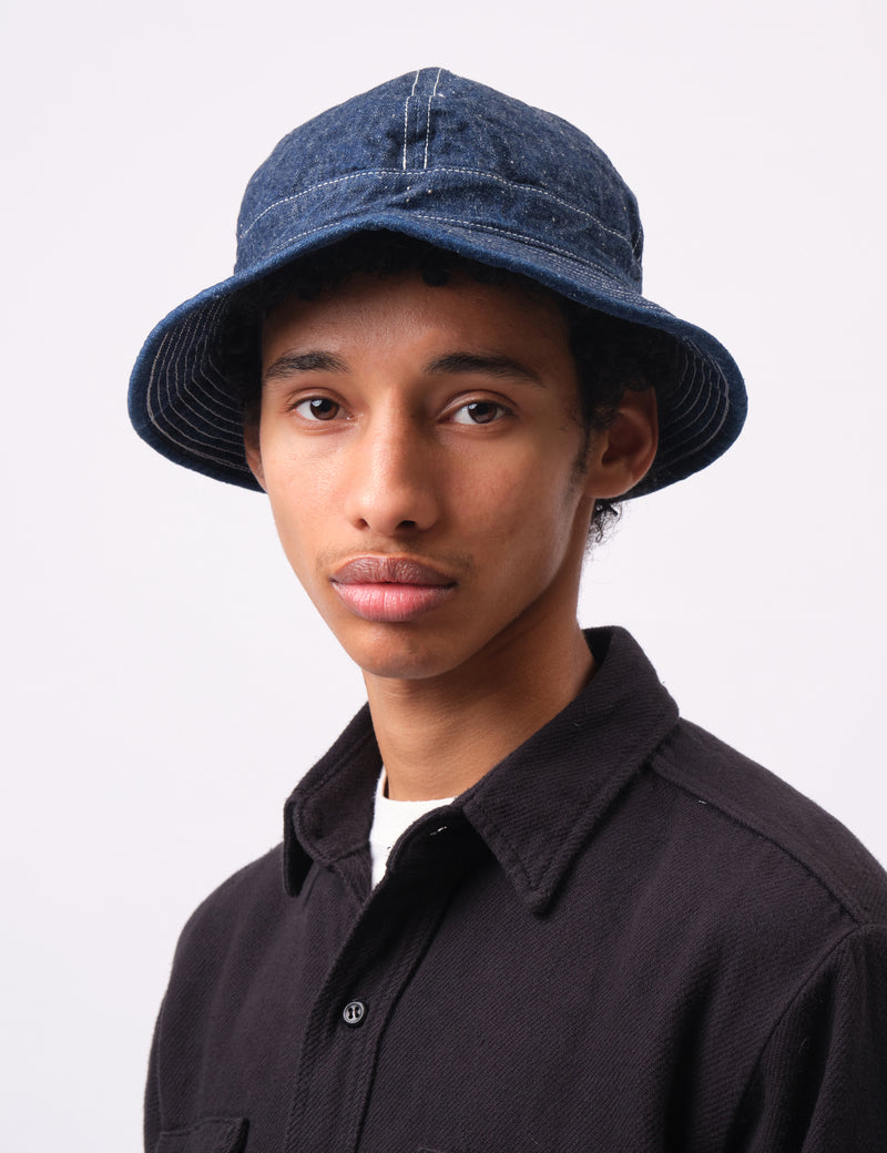 Orslow U.S Navy Hat Denim (Unisex) - One Wash Blue