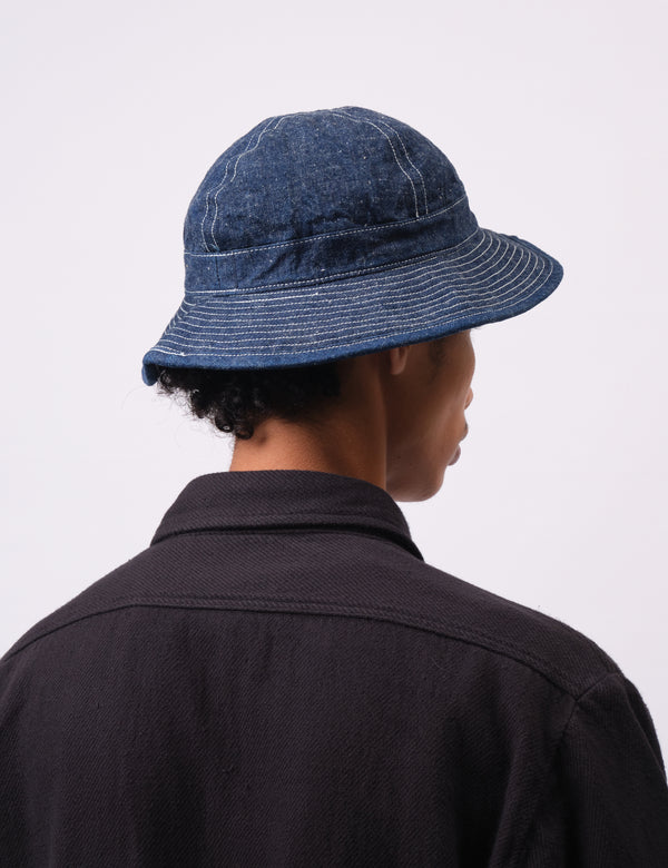 Orslow U.S Navy Hat Denim (Unisex) - One Wash Blue