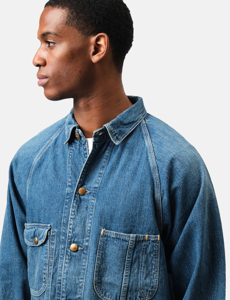 orSlow 1950's Coverall Jacket - Blue, Used Wash