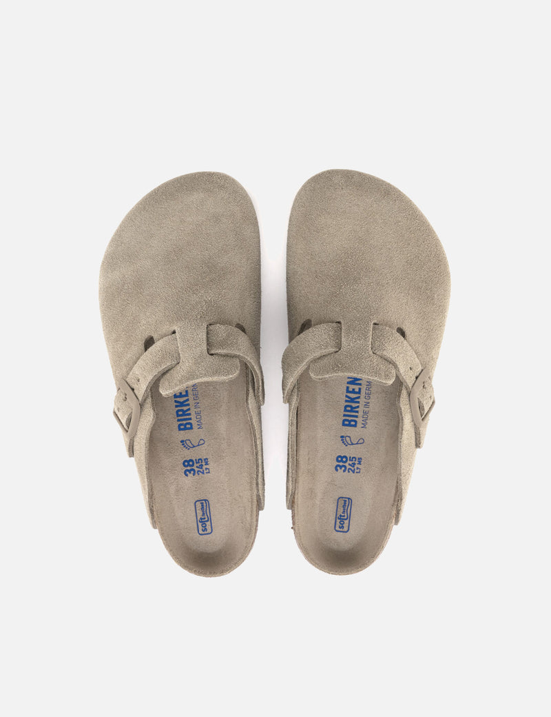 Birkenstock Boston Clogs Soft Foot Bed (Regular) - Faded Khaki