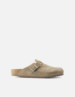 Birkenstock Boston Mules (Vegan) - Desert Dust Grey Taupe