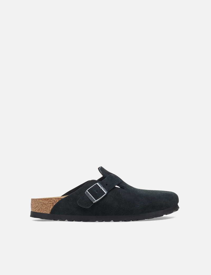 Birkenstock Boston Suede Clogs (Regular) - Black