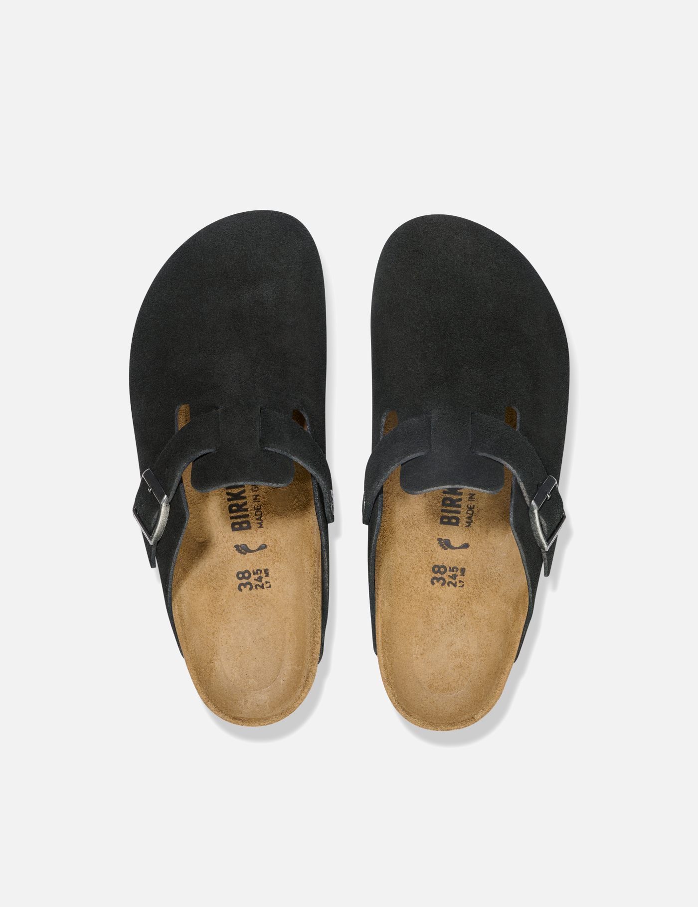 Birkenstock Boston Suede Clogs Regular Black Article