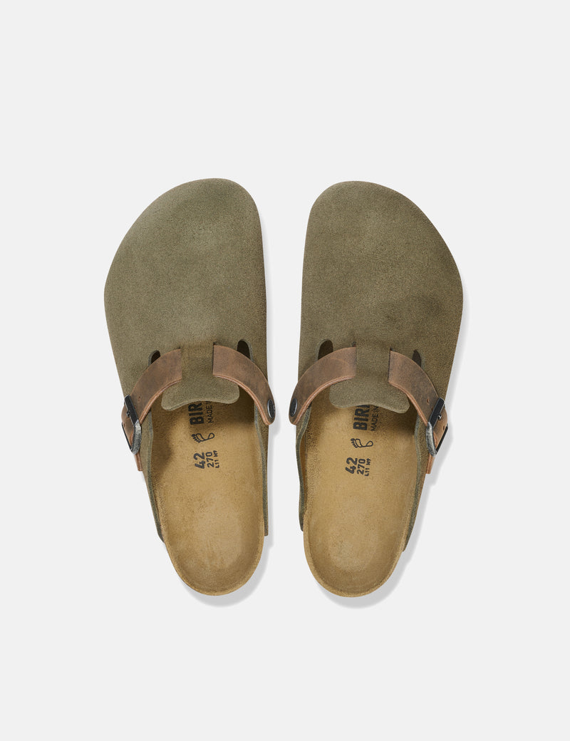 Birkenstock Women's Boston Clogs (Narrow) - Thyme Green