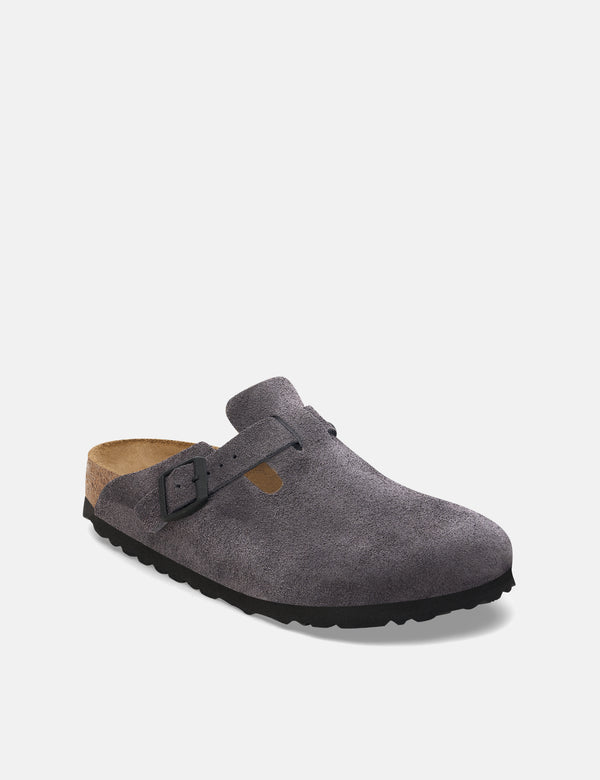 Birkenstock Boston Clogs LEVE Velvet Grey