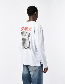 Sunflower Master Smile Long Sleeve T-Shirt (Organic) - Light Grey Melange