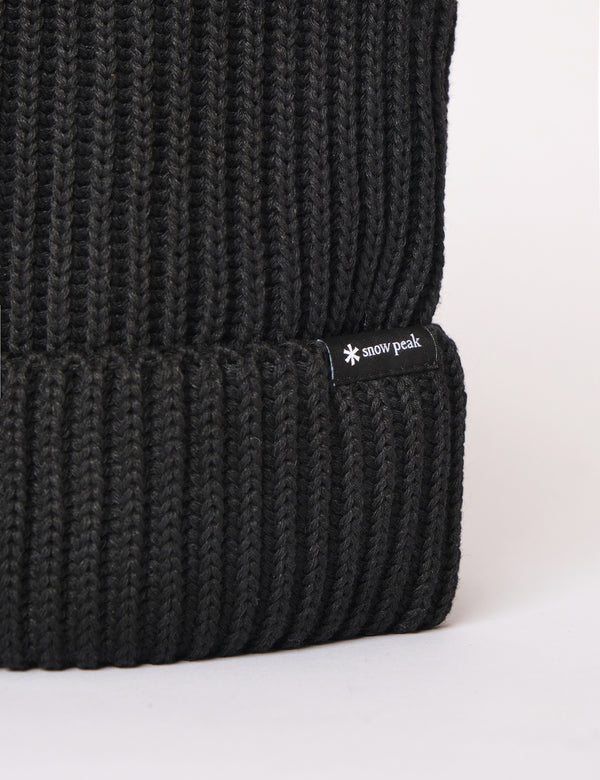 Snow Peak Pe/Co Knit Beanie Hat - Black