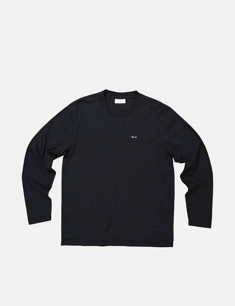 NN07 Adam Long Sleeve EMB T-Shirt - Black