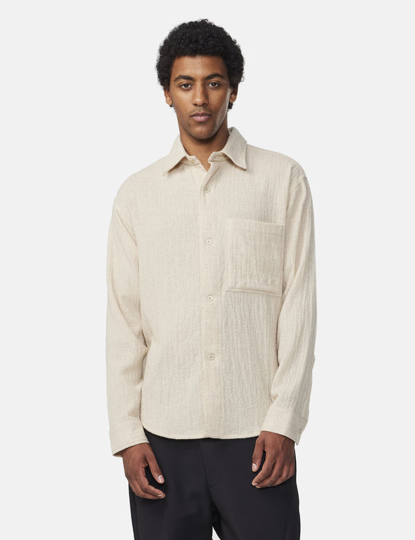 NN07 Adwin Wool Blend Overshirt (Relaxed Fit) - Ecru