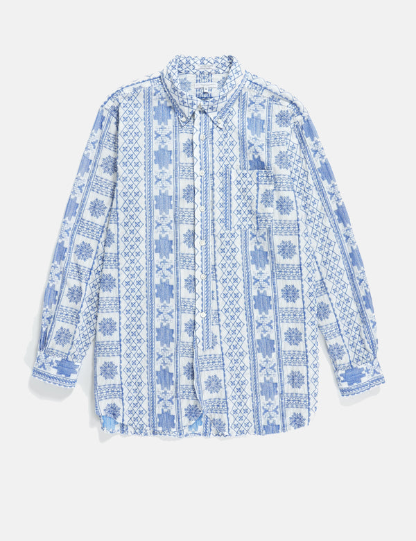 Engineered Garments 19 Century BD Shirt - Blue/White CP Embroidery