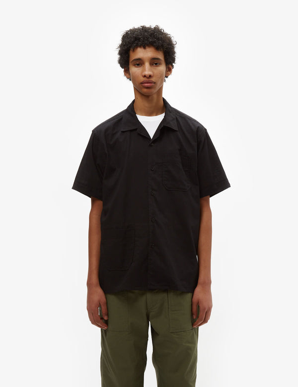 Engineered Garments Camp Shirt - Black Cotton Handkerchief