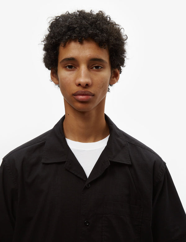 Engineered Garments Camp Shirt - Black Cotton Handkerchief