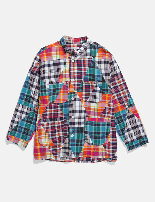 Engineered Garments Dayton Shirt - Multi Color Triangle Patchwork Madras