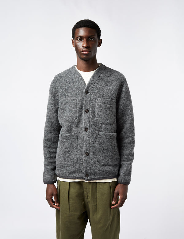 Universal Works Cardigan (Wool) - Grey Marl