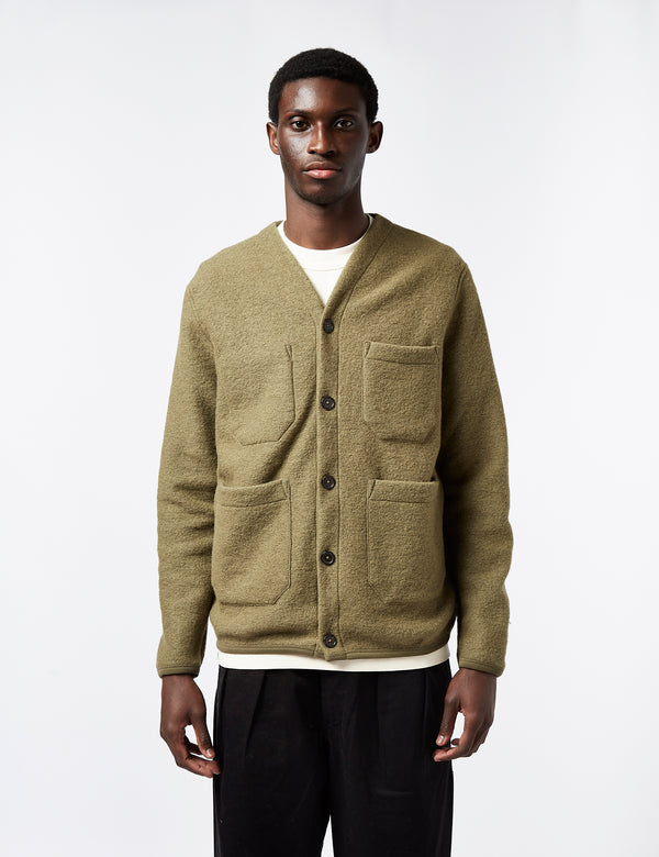 Universal Works Cardigan (Wool) - Lovat Green