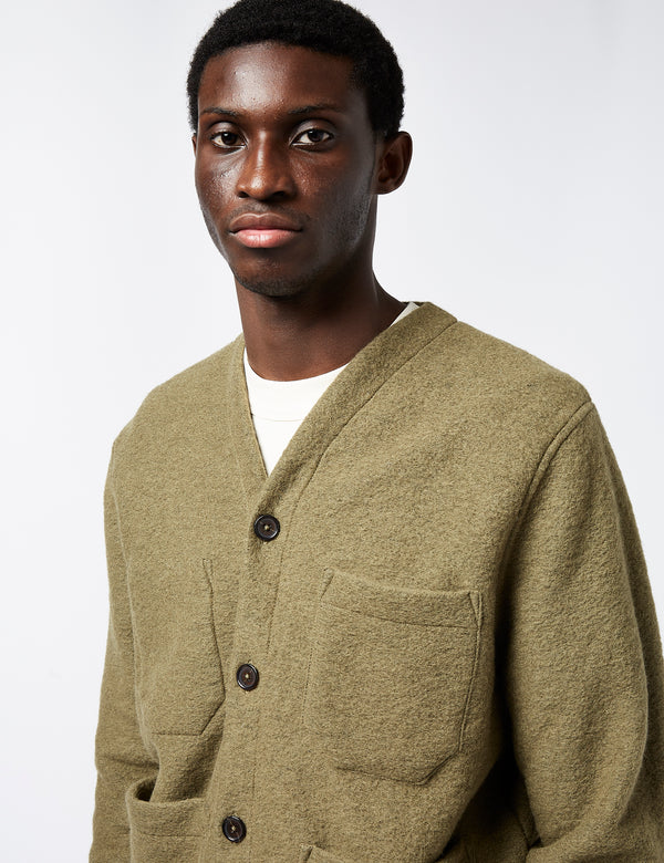 Universal Works Cardigan (Wool) - Lovat Green