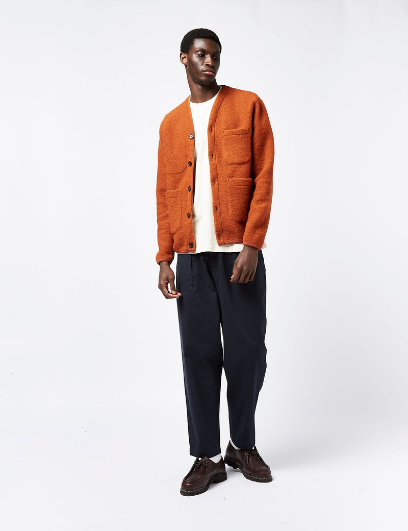 Universal Works x Article. Exclusive Cardigan (Wool) - Orange