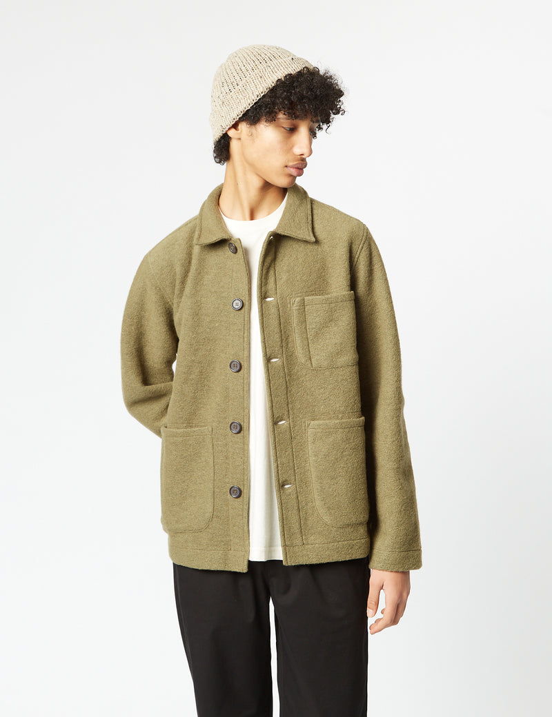 Universal Works Field Jacket (Wool) - Lovat Green