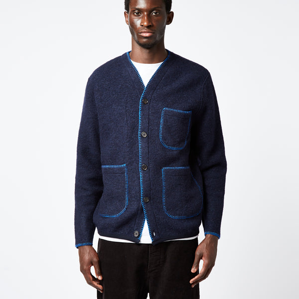 Blue wool cardigan best sale