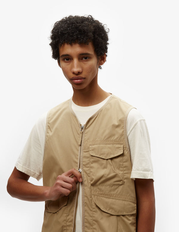 Universal Works Parachute Liner Gilet (Recycled Poly) - Sand