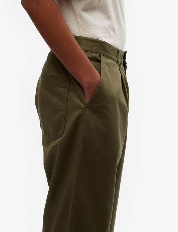 Universal Works Duke Pant (Twill) - Light Olive Green