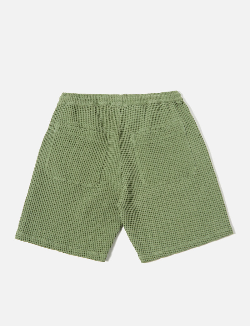 Universal Works Lumber Waffle Shorts - Birch Green