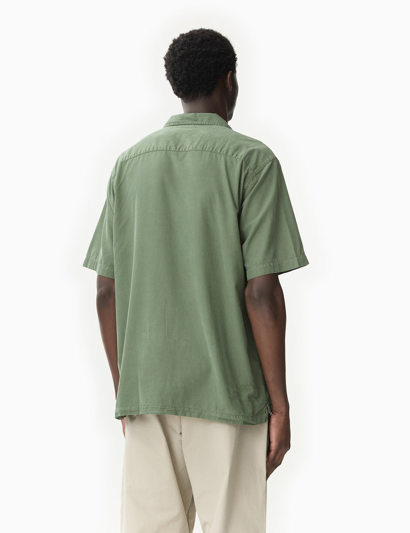 Universal Works Camp II Shirt (Linen/Cotton) - Birch Green