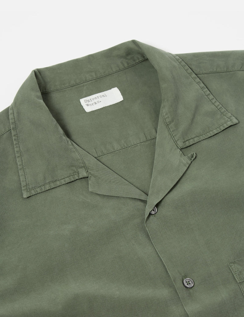 Universal Works Camp II Shirt (Linen/Cotton) - Birch Green