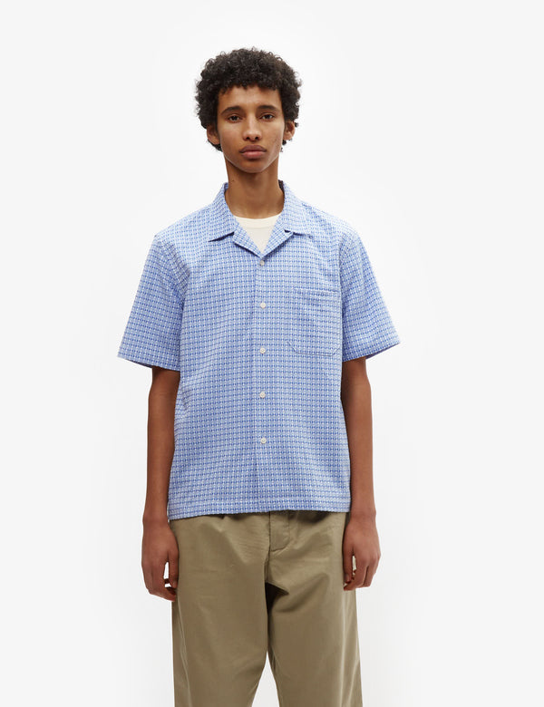 Universal Works Road Shirt (Delos Cotton) - Blue