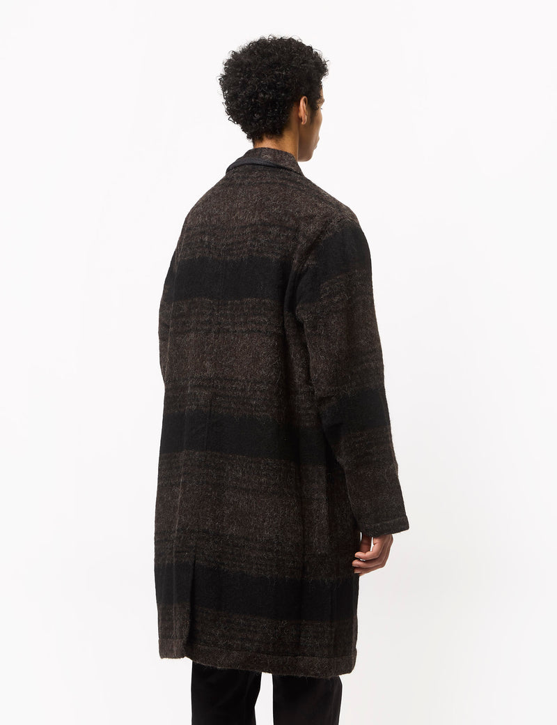 Universal Works Account Coat (Alpaca Rec Mix) - Brown/Black