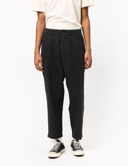 Universal Works Pleated Track Pant (Cotton) - Charcoal Grey