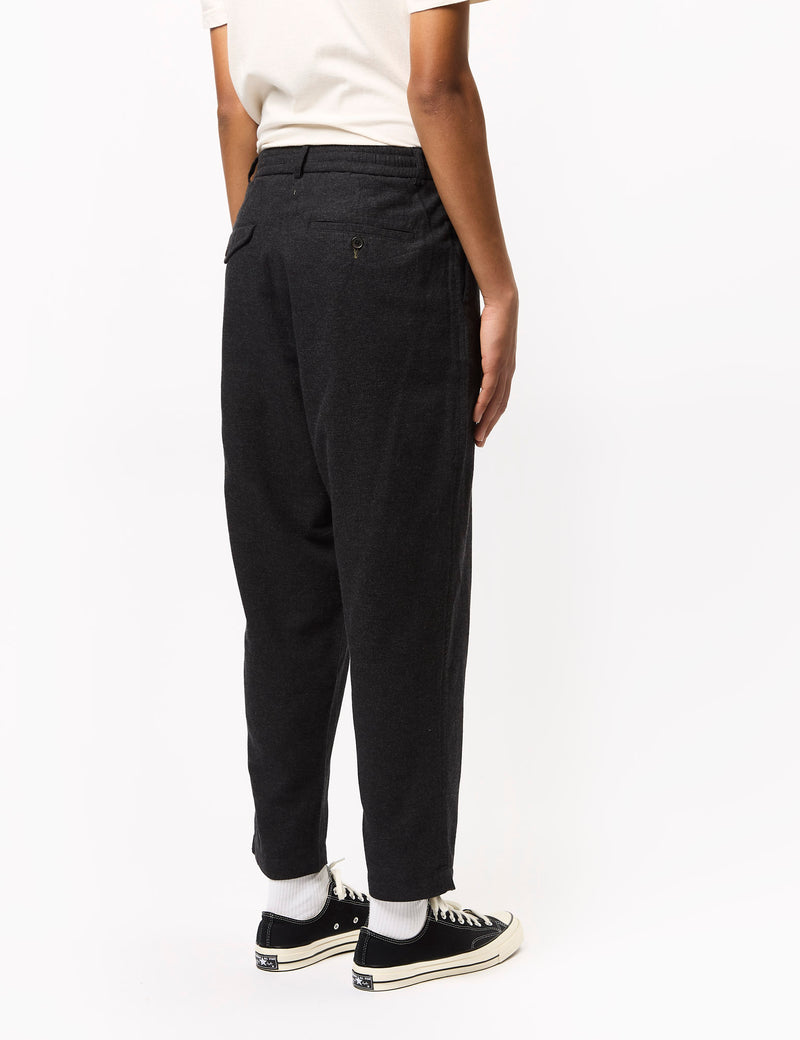 Universal Works Pleated Track Pant (Cotton) - Charcoal Grey