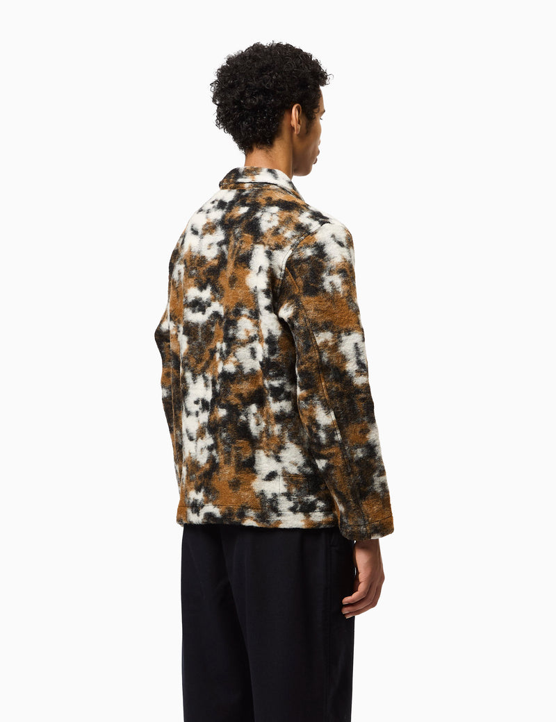 Universal Works Field Jacket (Ylang Flower Fleece) - Brown