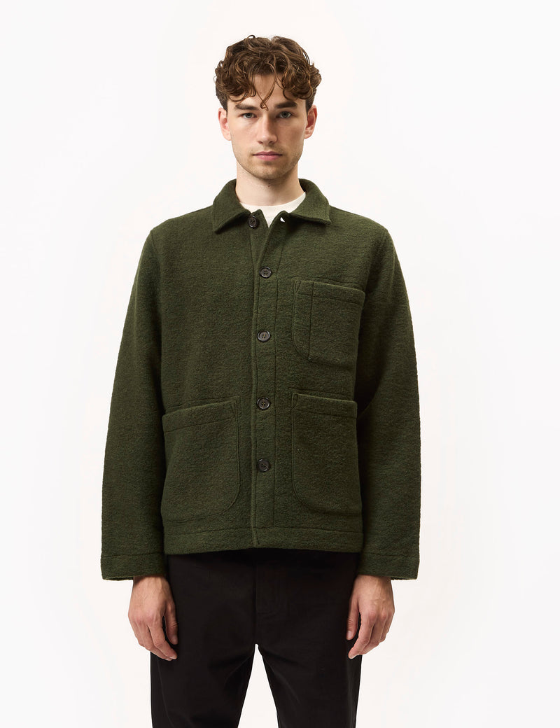 Universal Works Field Jacket (Wool Fleece) - Olive Green