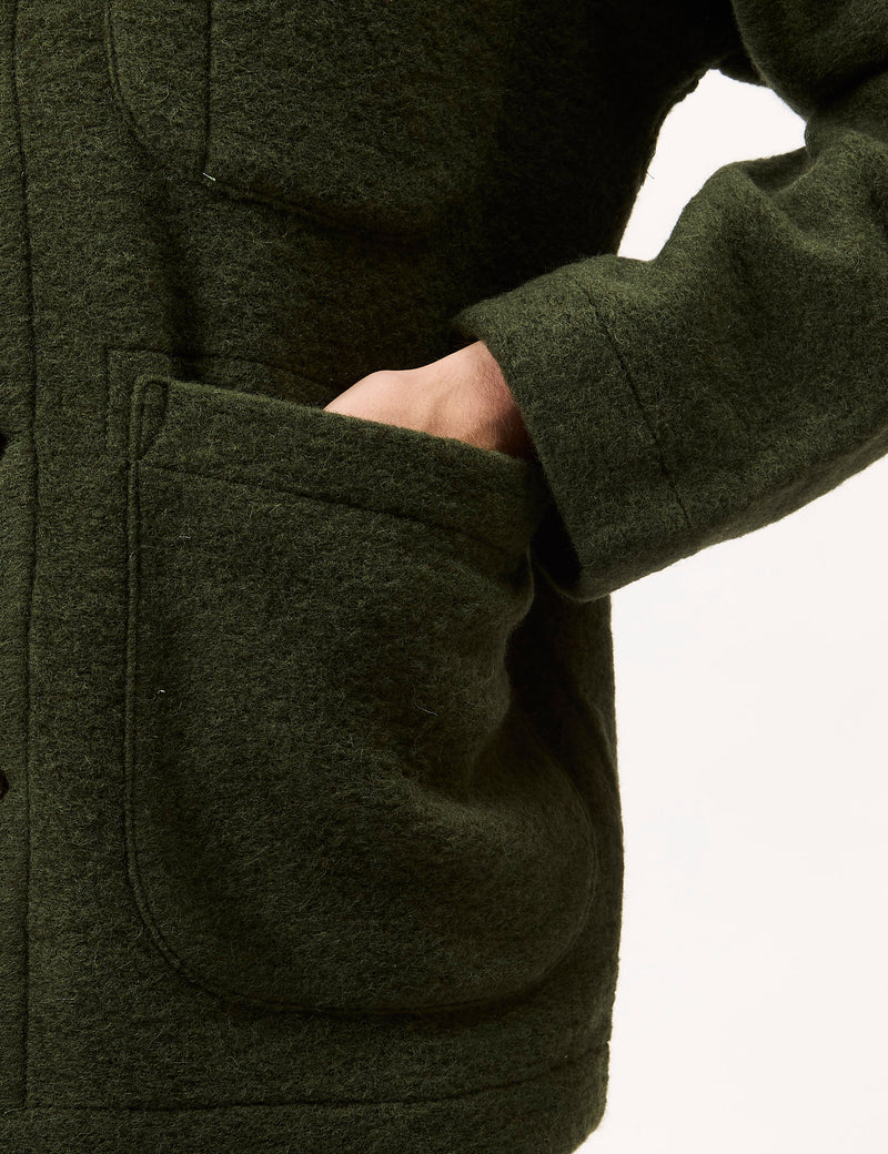 Universal Works Field Jacket (Wool Fleece) - Olive Green