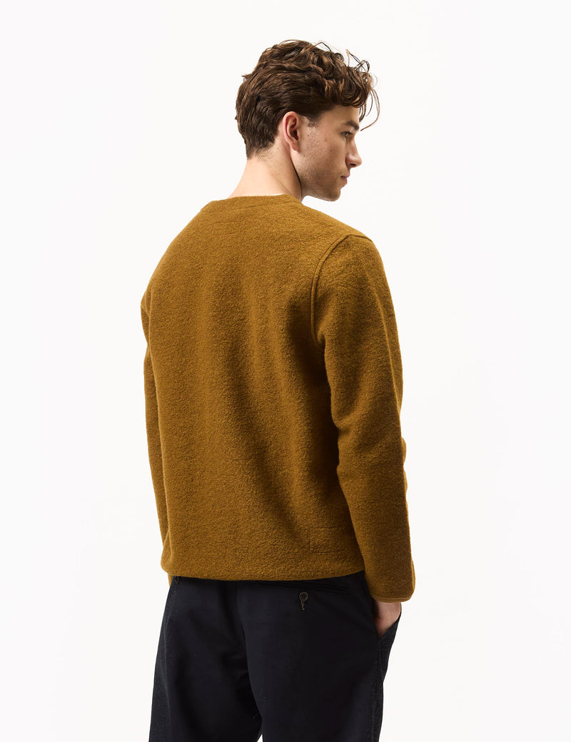 Universal Works Cardigan (Wool Fleece) - Mustard