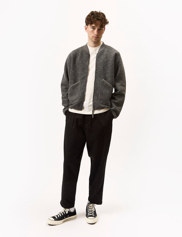 Universal Works Zip Bomber (Wool Fleece) - Grey Marl