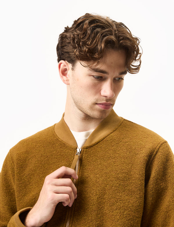 Universal Works Zip Bomber (Wool Fleece) - Mustard