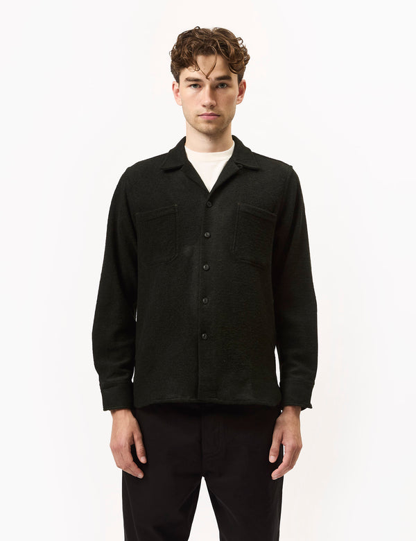 Universal Works Work Shirt (Dam Marl) - Forest Green