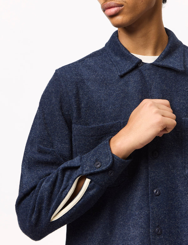 Universal Works Work Shirt (Dam Marl) - Navy Blue